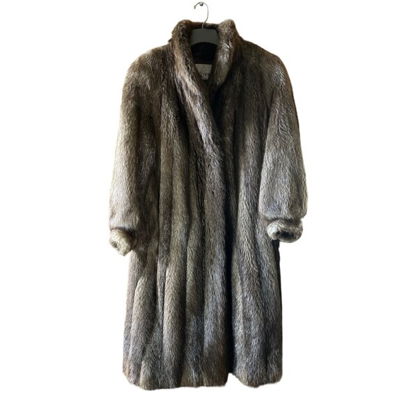 Mobwife Vintage 90s Alaskan Beaver long hair Fur Coat - Picture 7 of 7